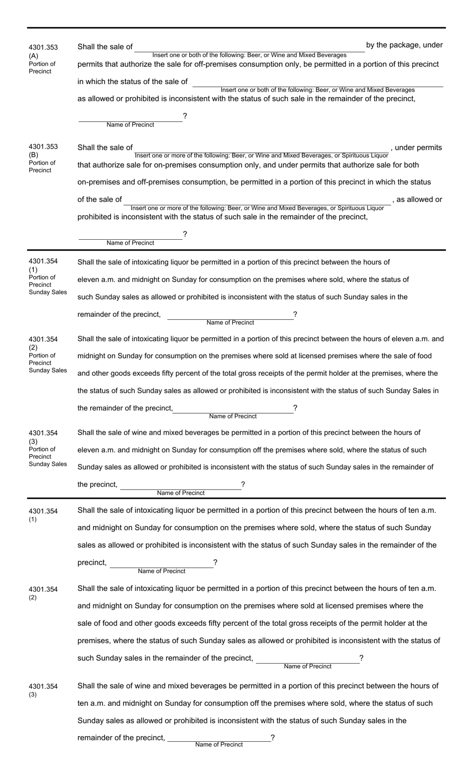 Form 5-M Notice to Liquor Permit Holder of the Circulation of a Local Option Petition - Ohio, Page 2