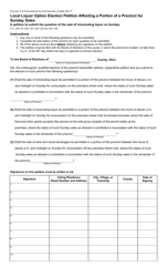 Form 5-Q Local Liquor Option Election Petition Affecting a Portion of a Precinct for Sunday Sales - Ohio
