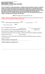 Document preview: Form 6-J Referendum Petition Municipality or Home Rule Township - Ohio