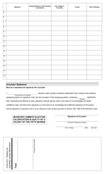 Form 6-O Petition for a Township Zoning Referendum - Ohio, Page 2