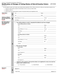 Document preview: Form 12-I Notification of Change of Voting Status of out-Of-Country Voters - Ohio