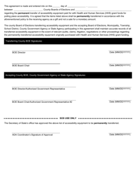 Form 20-B Hhs Polling Location Accessibility Equipment Agreement of Permanent Transfer - Ohio, Page 2