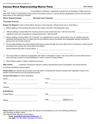 Document preview: Form 50 Census Block Reprecincting Waiver Form - Ohio