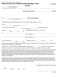 Form 92 &quot;Notice to Serve as Voting Location Manager at the Election&quot; - Ohio