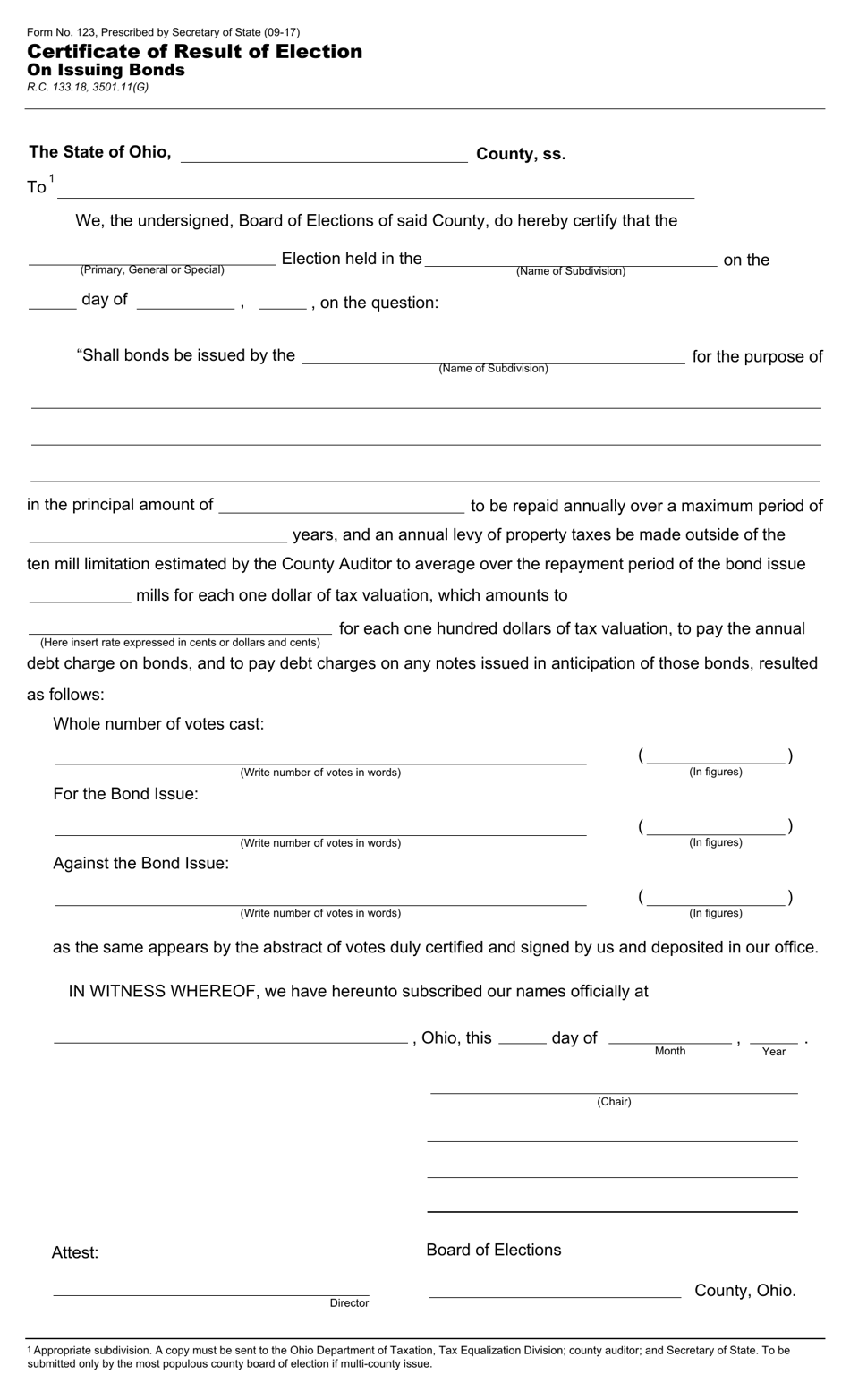 Form 123 Download Fillable PDF or Fill Online Certificate of Result of ...