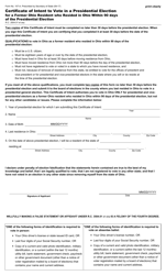 Document preview: Form 107-A Certificate of Intent to Vote in a Presidential Election for a Former Ohio Resident Who Resided in Ohio Within 90 Days of the Presidential Election - Ohio