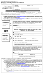 Document preview: Form 255-A-3 Notice of Voter Registration Cancellation - Ohio