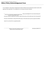 Document preview: Form 351 Ethics Policy Acknowledgement Form - Ohio