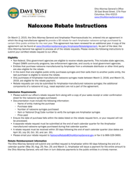 Naloxone Rebate Request Form - Ohio