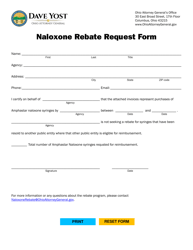 Naloxone Rebate Request Form - Ohio, Page 2