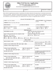 Form GEN-4268 Ohio Civil Service Application - Ohio