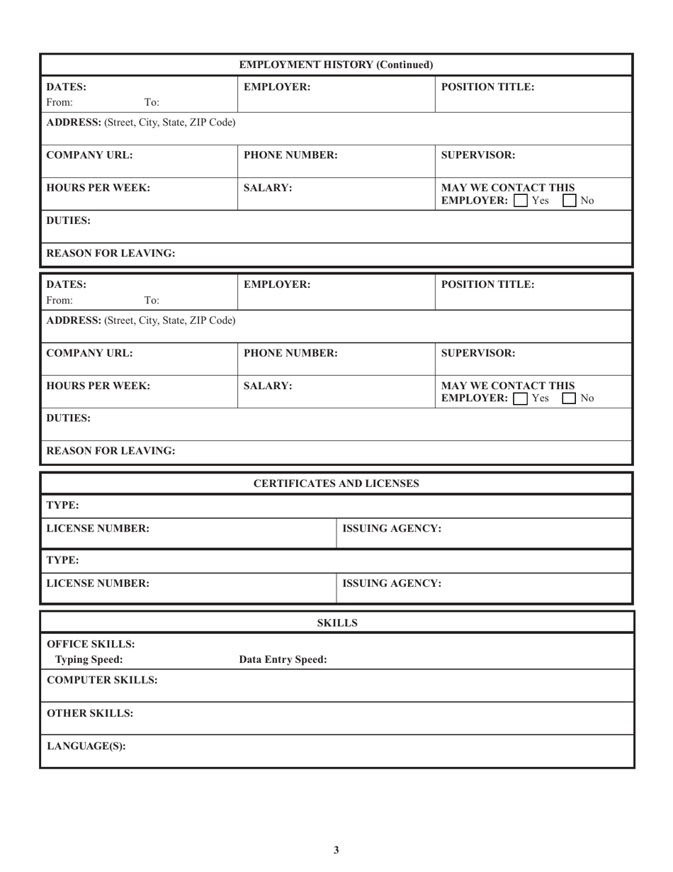 Form GEN-4268 Ohio Civil Service Application - Ohio, Page 3