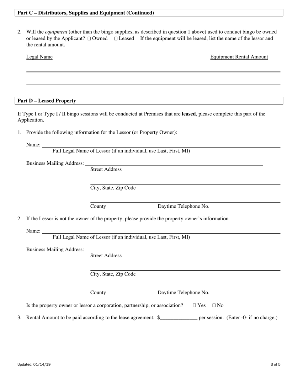 Attachment A Type I and Type II Bingo Location - Ohio, Page 3