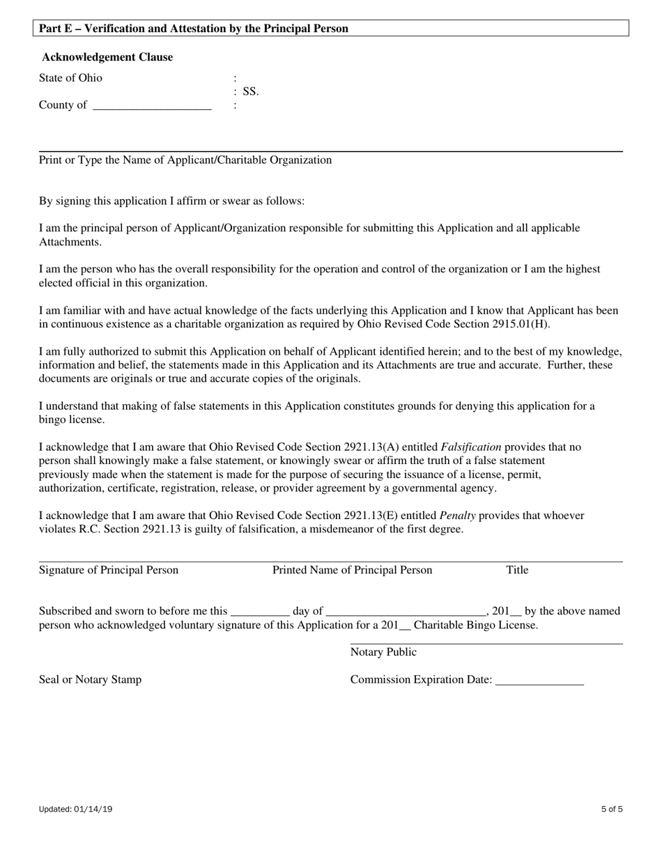 Attachment A Type I and Type II Bingo Location - Ohio, Page 5