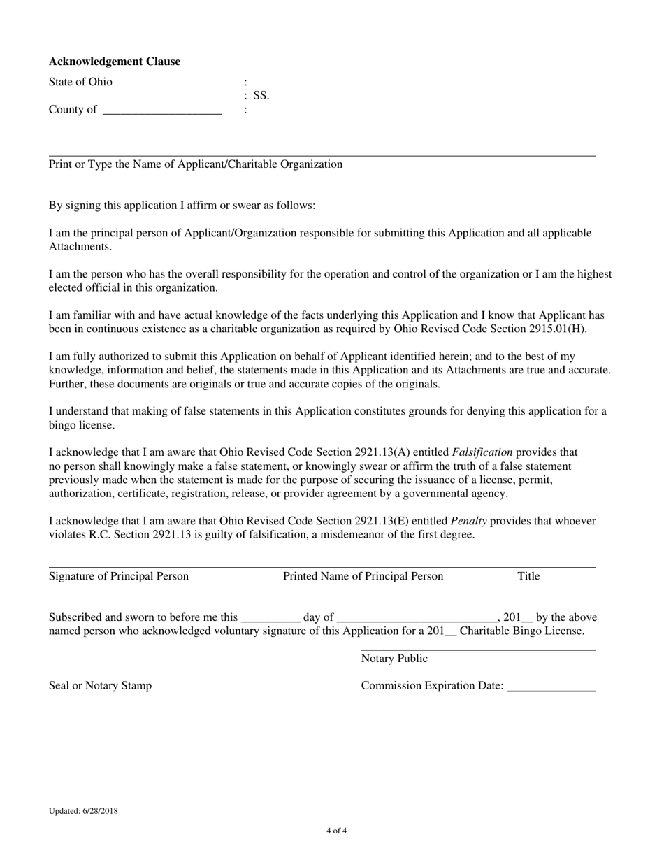 Request to Add a Type Iii Instant Bingo Retail Establishment Location - 501(C)(3) Organizations - Ohio, Page 4
