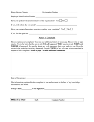 Charitable Gambling Complaint Form - Ohio, Page 2