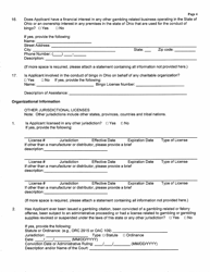 Application for a Bingo Distributor/Manufacturer License - Ohio, Page 4