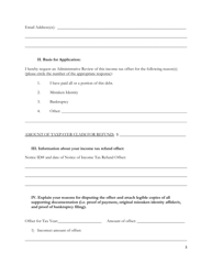 Application for Administrative Review of Income Tax Refund Offset - Ohio, Page 3