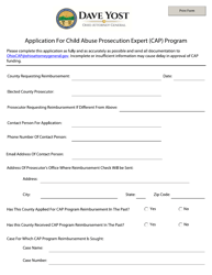Document preview: Application for Child Abuse Prosecution Expert (CAP) Program - Ohio