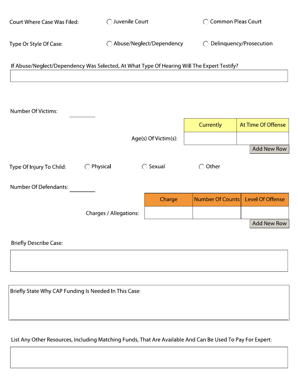 Application for Child Abuse Prosecution Expert (CAP) Program - Ohio, Page 2