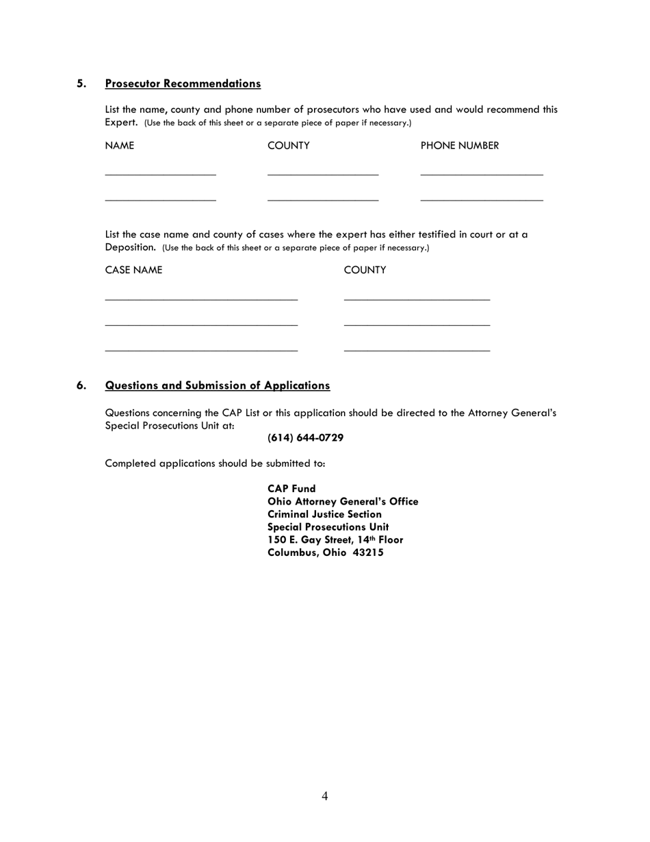 Application to Add an Expert to the Deca List - Ohio, Page 4