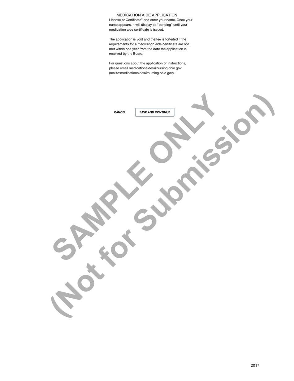Medication Aide Application - Sample - Ohio, Page 2