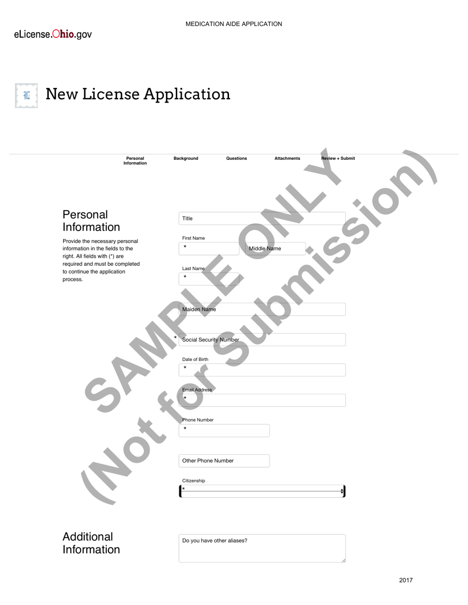 Medication Aide Application - Sample - Ohio, Page 3