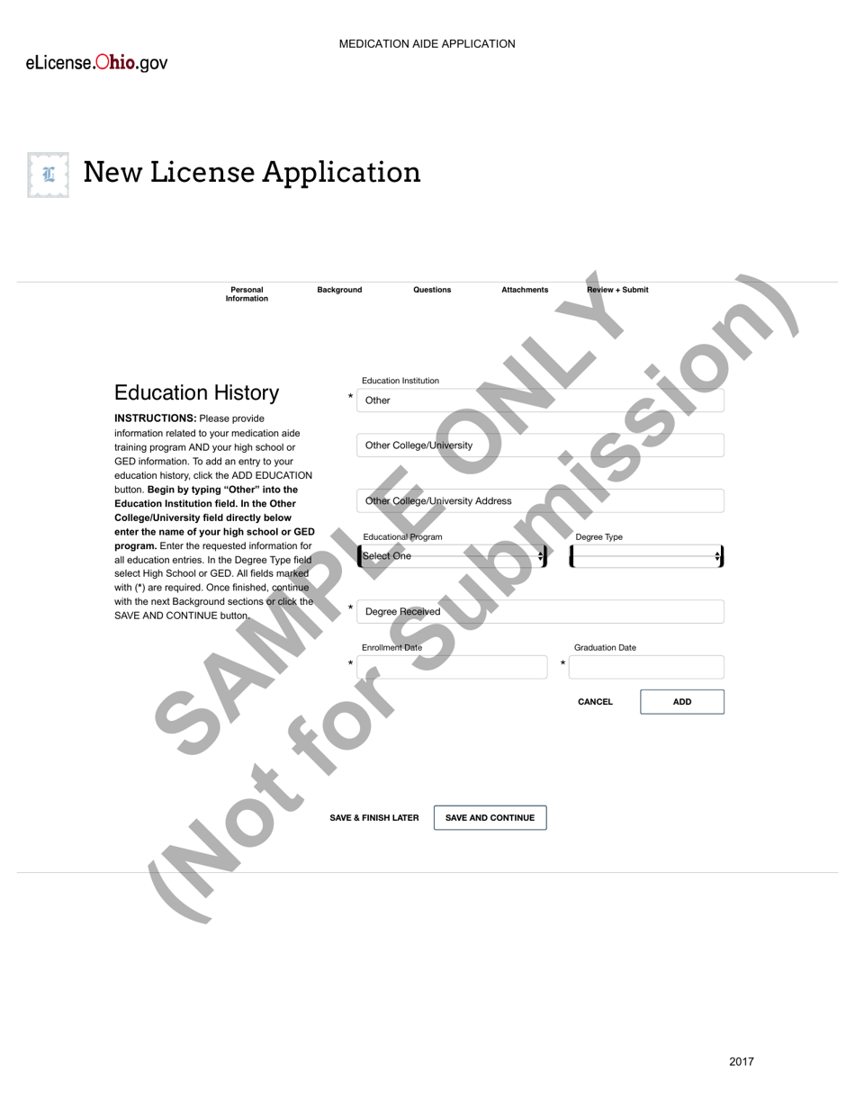 Medication Aide Application - Sample - Ohio, Page 6