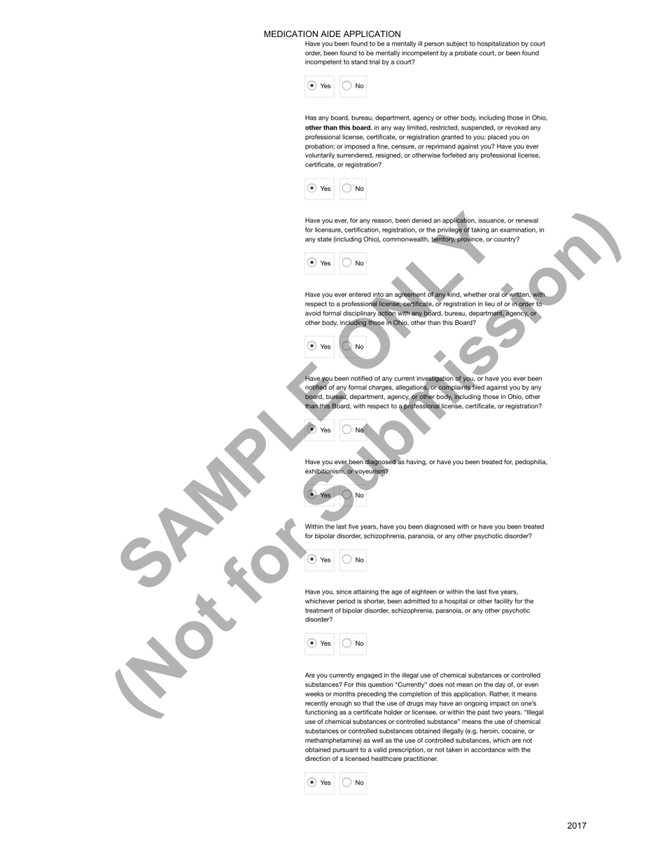 Medication Aide Application - Sample - Ohio, Page 8
