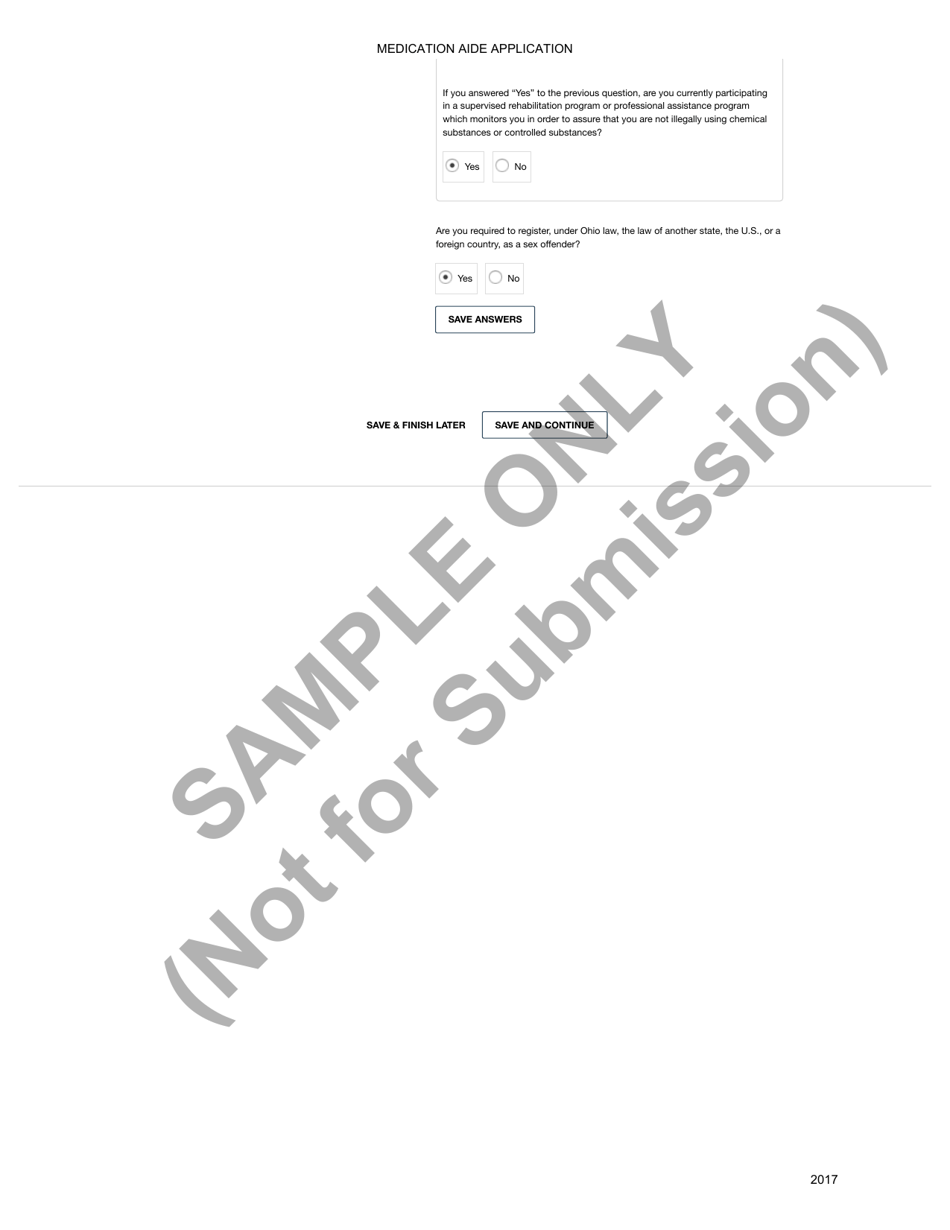 Medication Aide Application - Sample - Ohio, Page 9