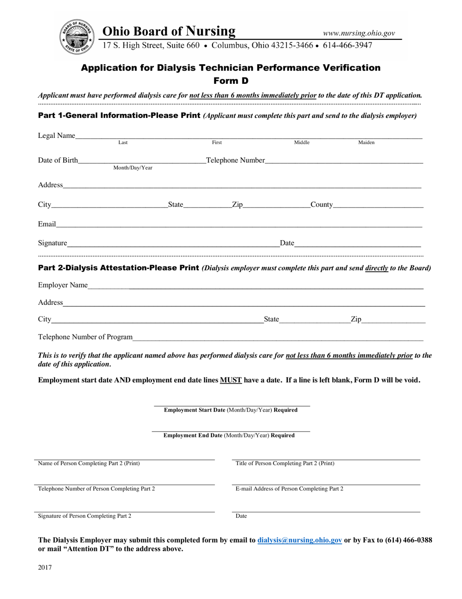 Form A Attestation of Dialysis Technician Training Program Completion - Ohio, Page 4