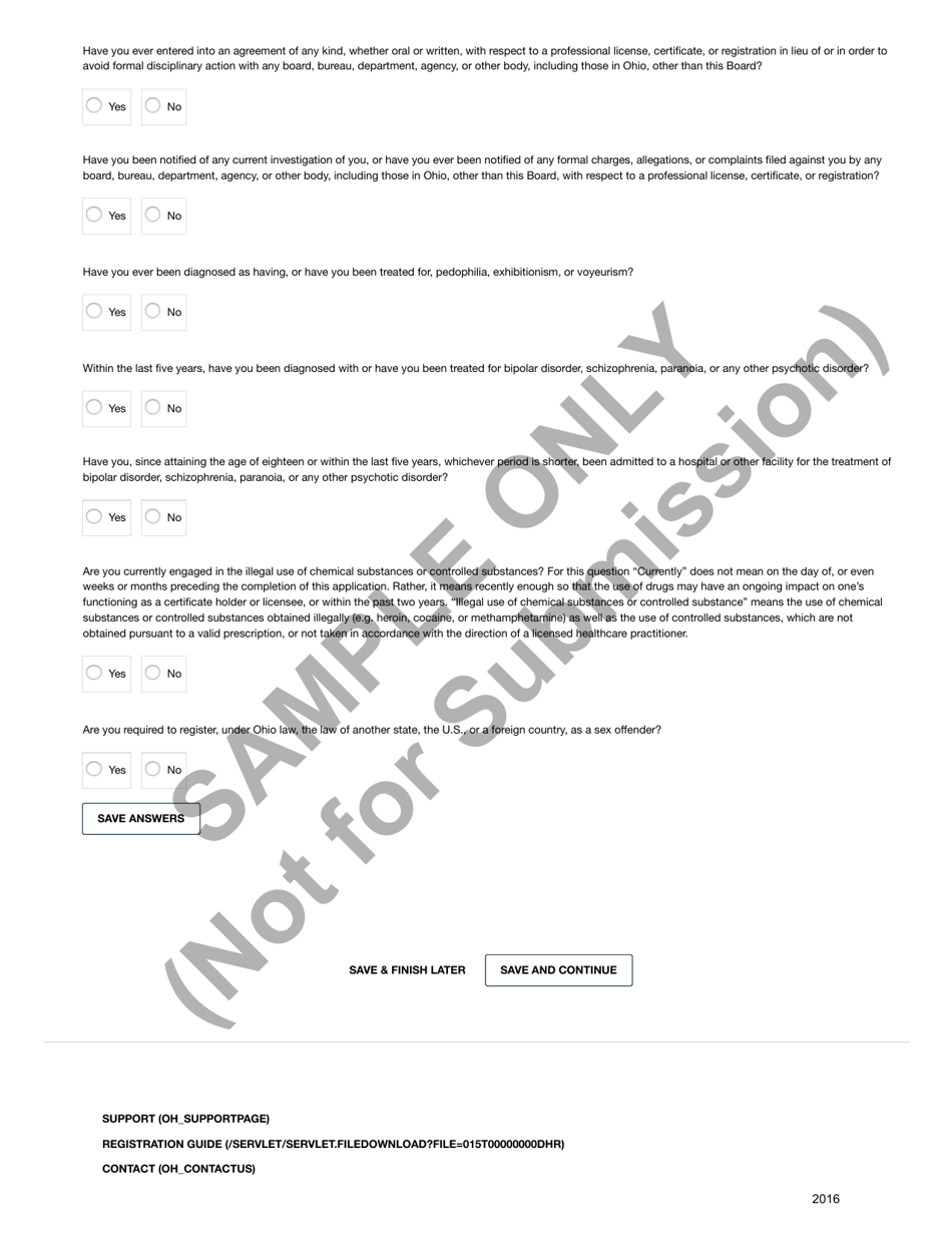 Volunteers Certificate Application Form - Sample - Ohio, Page 13