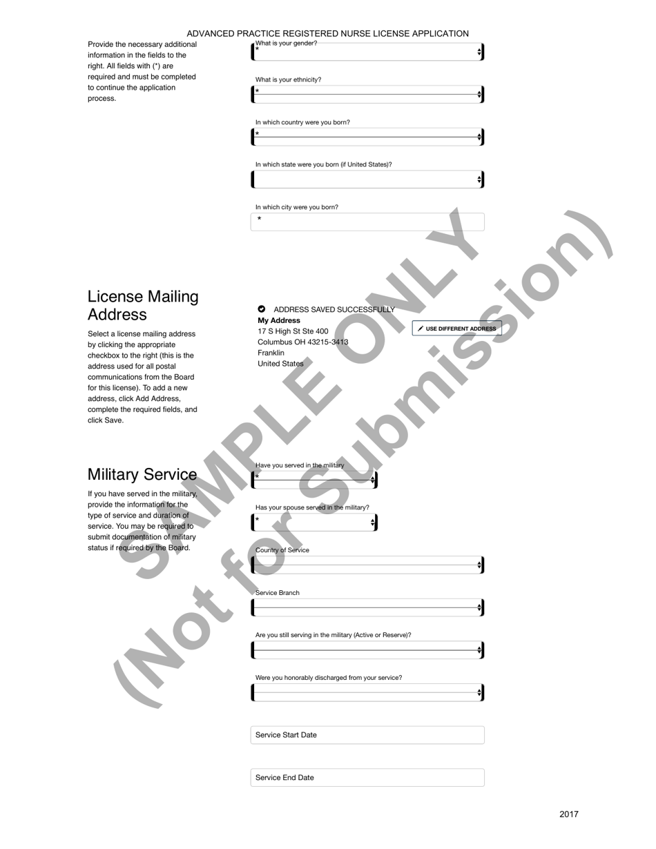 Advanced Practice Registered Nurse License Application - Ohio, Page 14