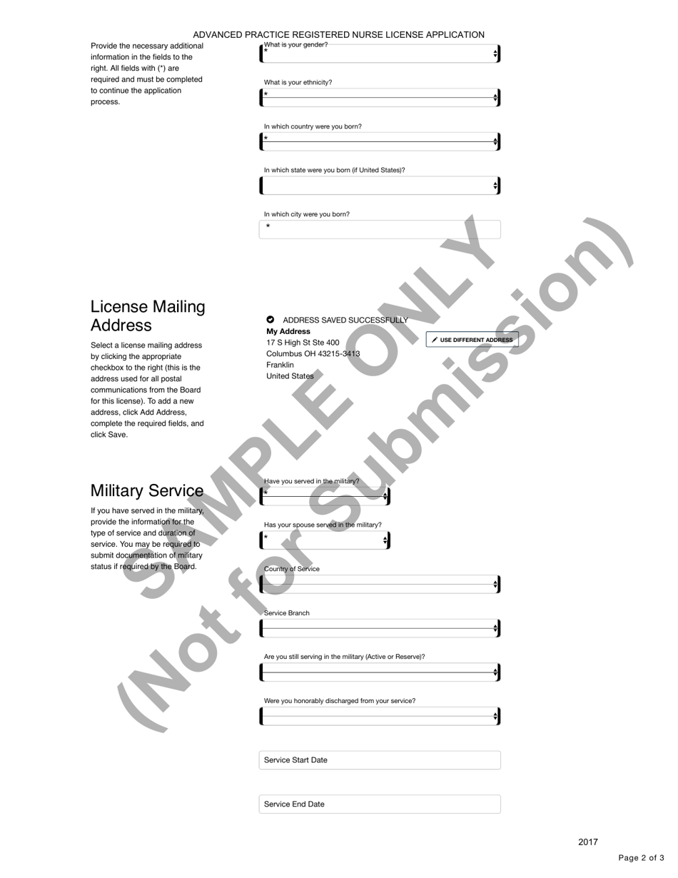 Advanced Practice Registered Nurse License Application - Ohio, Page 25