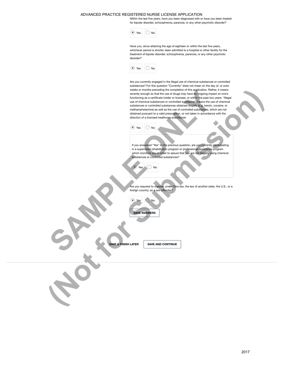 Advanced Practice Registered Nurse License Application - Ohio, Page 30