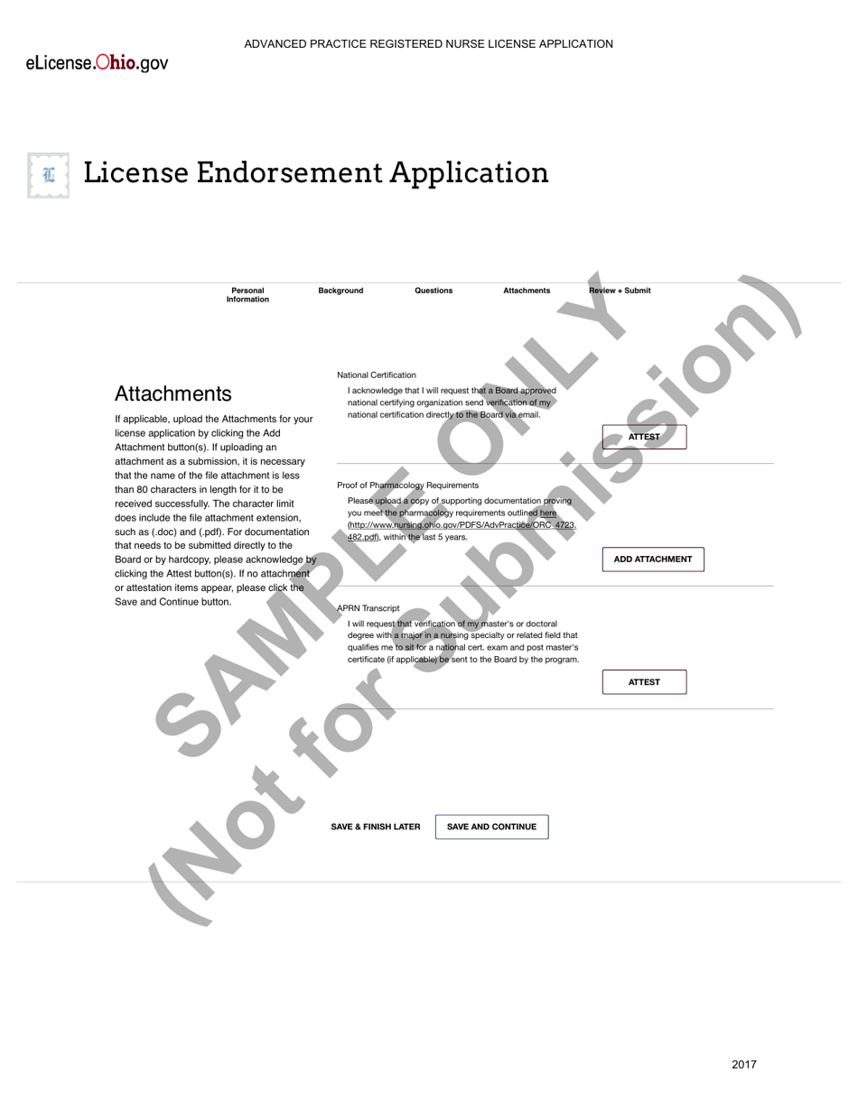 Advanced Practice Registered Nurse License Application - Ohio, Page 31