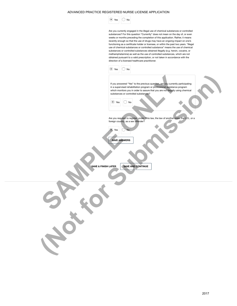 Advanced Practice Registered Nurse License Application - Ohio, Page 43