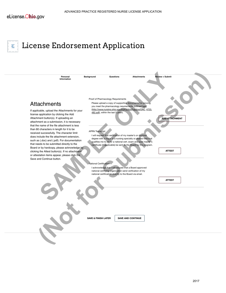 Advanced Practice Registered Nurse License Application - Ohio, Page 9