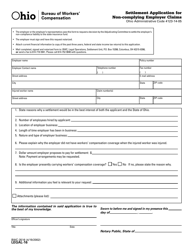 Document preview: Form LEGAL-16 (BWC-3516) Settlement Application for Non-complying Employer Claims - Ohio
