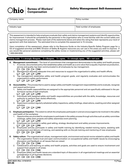 Form SH-26 (BWC-6625)  Printable Pdf
