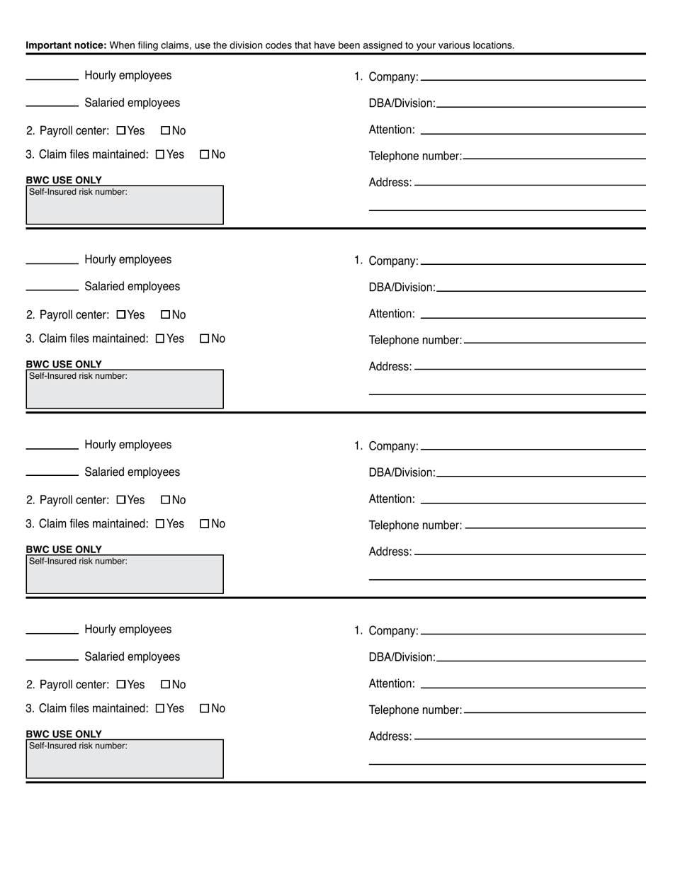 Form BWC-7206 (SI-6) Initial Application by Employer for Authority to Pay Compensation Etc., Directly - Ohio, Page 4