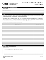Form SH-27 (BWC-6626) Application for Workplace Wellness Grant Program - Ohio, Page 2