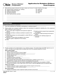 Form SH-27 (BWC-6626) Application for Workplace Wellness Grant Program - Ohio, Page 4