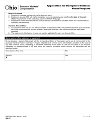 Form SH-27 (BWC-6626) Application for Workplace Wellness Grant Program - Ohio, Page 5