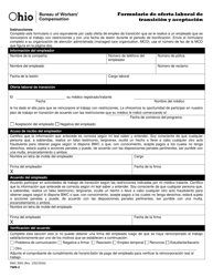 Formulario TWB-2 (BWC-3001) Formulario De Oferta Laboral De Transicion Y Aceptacion - Ohio (Spanish)
