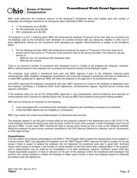 Form TWG-3 (BWC-3102) Transitional Work Grant Agreement - Ohio, Page 2