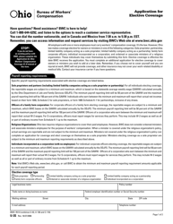 Form U-3S (BWC-7613) Application for Elective Coverage - Ohio