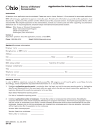 Form SH-53 (BWC-6683) Application for Safety Intervention Grant - Ohio