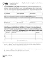 Form SH-53 (BWC-6683) Application for Safety Intervention Grant - Ohio, Page 2