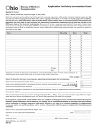 Form SH-53 (BWC-6683) Application for Safety Intervention Grant - Ohio, Page 6
